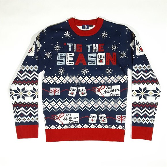 MILLER LITE BEER UNISEX CHRISTMAS SWEATER / SIZE SMALL / NEVER WORN / BRAND NEW - Picture 1 of 2